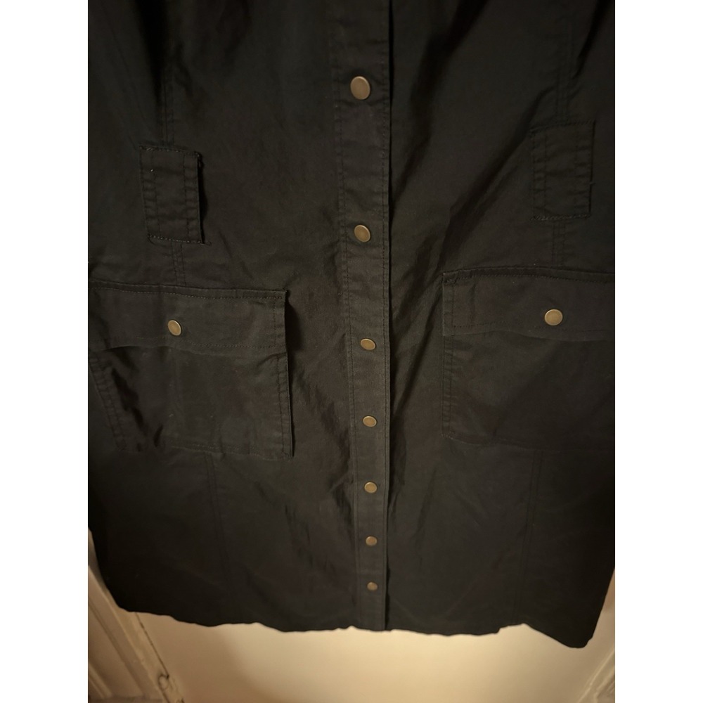 Converse Women's All Star Black 3/4 Sleeve Cotton Shirt Dress - Picture 6 of 14